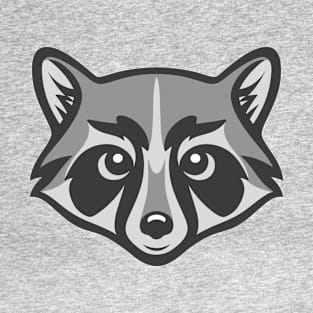 Cute Face of a Raccoon Head Illustration T-Shirt